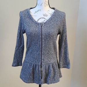 Ladies Peplum style zip up shirt-Size small